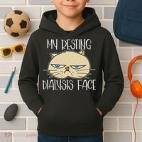 My Resting Dialysis Face A Funny Dialysis Patient Kids Hoodie thumb 2