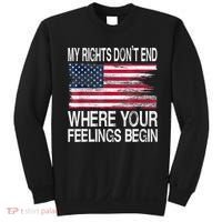 My Rights Don't End Where Your Feelings Begin USA Flag Gun Sweatshirt thumb 0