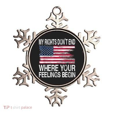 My Rights Don't End Where Your Feelings Begin USA Flag Gun Ornament