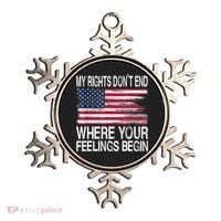 My Rights Don't End Where Your Feelings Begin USA Flag Gun Ornament thumb 0