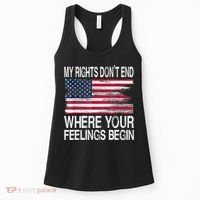 My Rights Don't End Where Your Feelings Begin USA Flag Gun Women's Tank Top thumb 0
