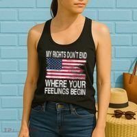 My Rights Don't End Where Your Feelings Begin USA Flag Gun Women's Tank Top thumb 2