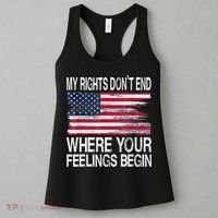 My Rights Don't End Where Your Feelings Begin USA Flag Gun Women's Tank Top thumb 3