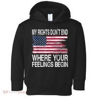 My Rights Don't End Where Your Feelings Begin USA Flag Gun Toddler Hoodie thumb 0
