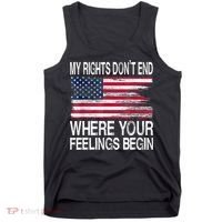 My Rights Don't End Where Your Feelings Begin USA Flag Gun Tank Top thumb 0