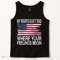 My Rights Don't End Where Your Feelings Begin USA Flag Gun Tank Top thumb 2