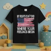 My Rights Don't End Where Your Feelings Begin USA Flag Gun Toddler T-Shirt thumb 3