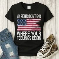 My Rights Don't End Where Your Feelings Begin USA Flag Gun Women's T-Shirt thumb 3