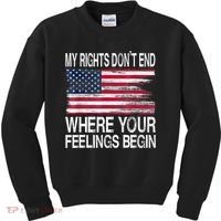 My Rights Don't End Where Your Feelings Begin USA Flag Gun Kids Sweatshirt thumb 0
