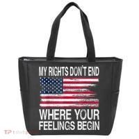 My Rights Don't End Where Your Feelings Begin USA Flag Gun Tote Bag thumb 0