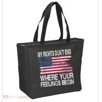 My Rights Don't End Where Your Feelings Begin USA Flag Gun Tote Bag thumb 2