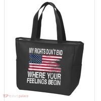 My Rights Don't End Where Your Feelings Begin USA Flag Gun Tote Bag thumb 3