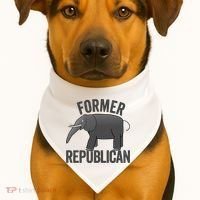 Mer Republican Elephant Anti Trump Never Trumper Meme USA-Made Doggie Bandana thumb 1