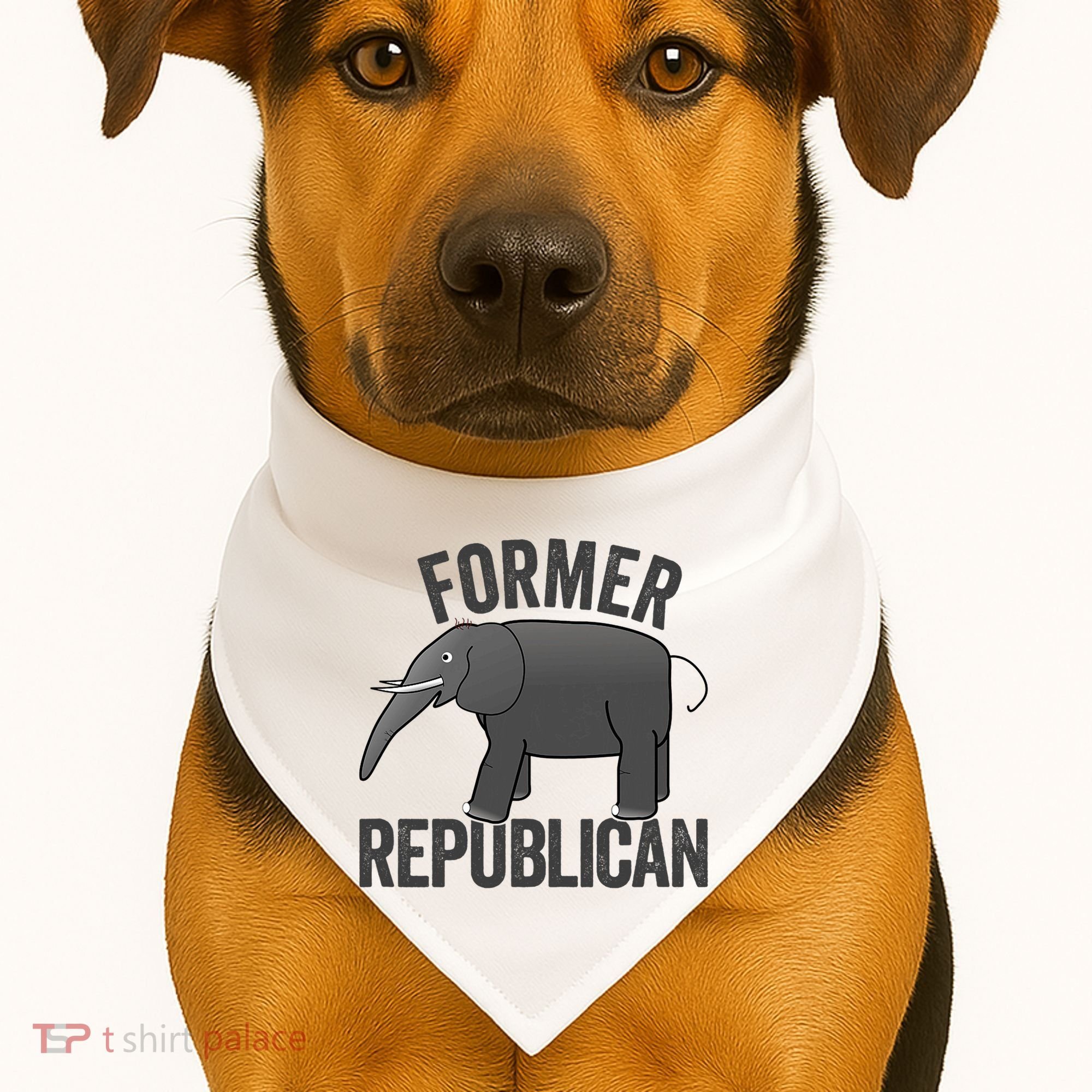 Mer Republican Elephant Anti Trump Never Trumper Meme USA-Made Doggie Bandana
