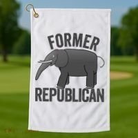 Mer Republican Elephant Anti Trump Never Trumper Meme Golf Towel thumb 1