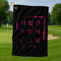 Mud Run Fun Mudder Trail Running And Mudding Golf Towel thumb 1
