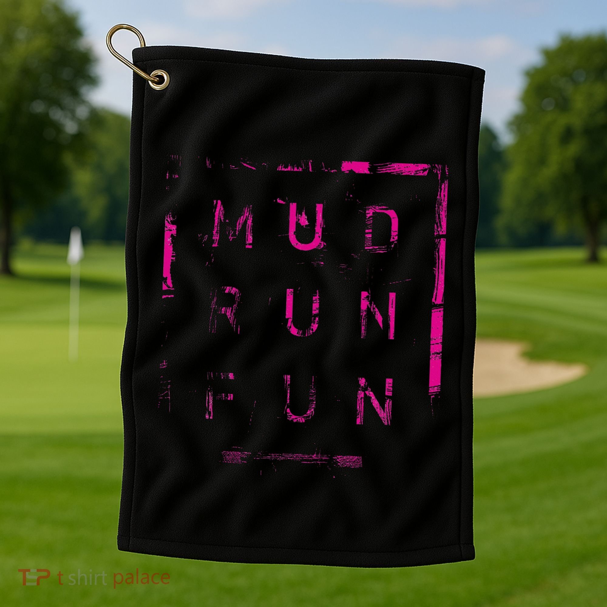 Mud Run Fun Mudder Trail Running And Mudding Golf Towel