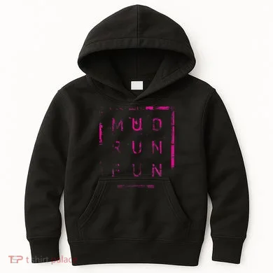 Mud Run Fun Mudder Trail Running And Mudding Kids Hoodie