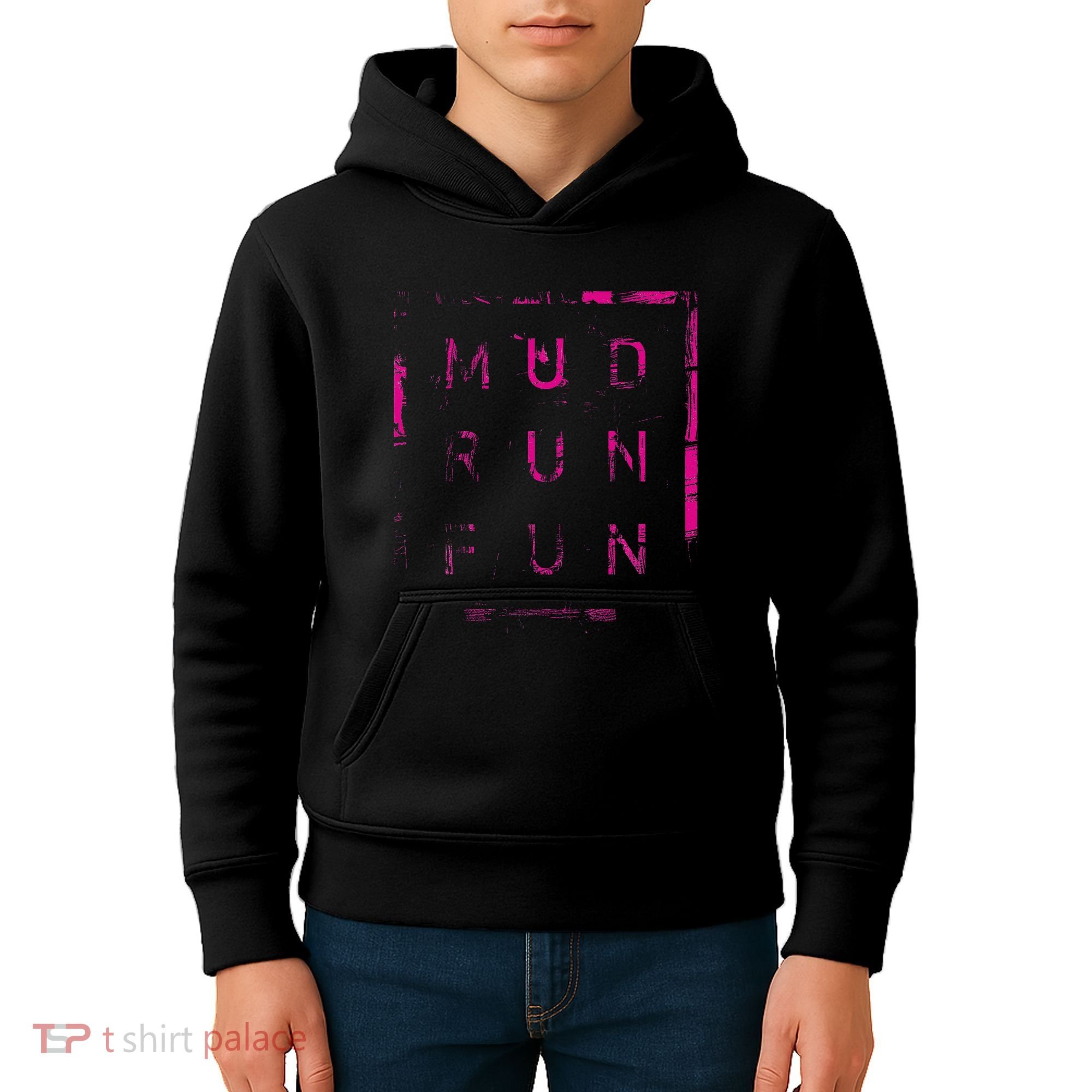 Mud Run Fun Mudder Trail Running And Mudding Kids Hoodie