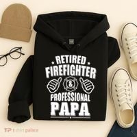 Mens Retired Firefighter & Papa Retirement Gift Hoodie thumb 4
