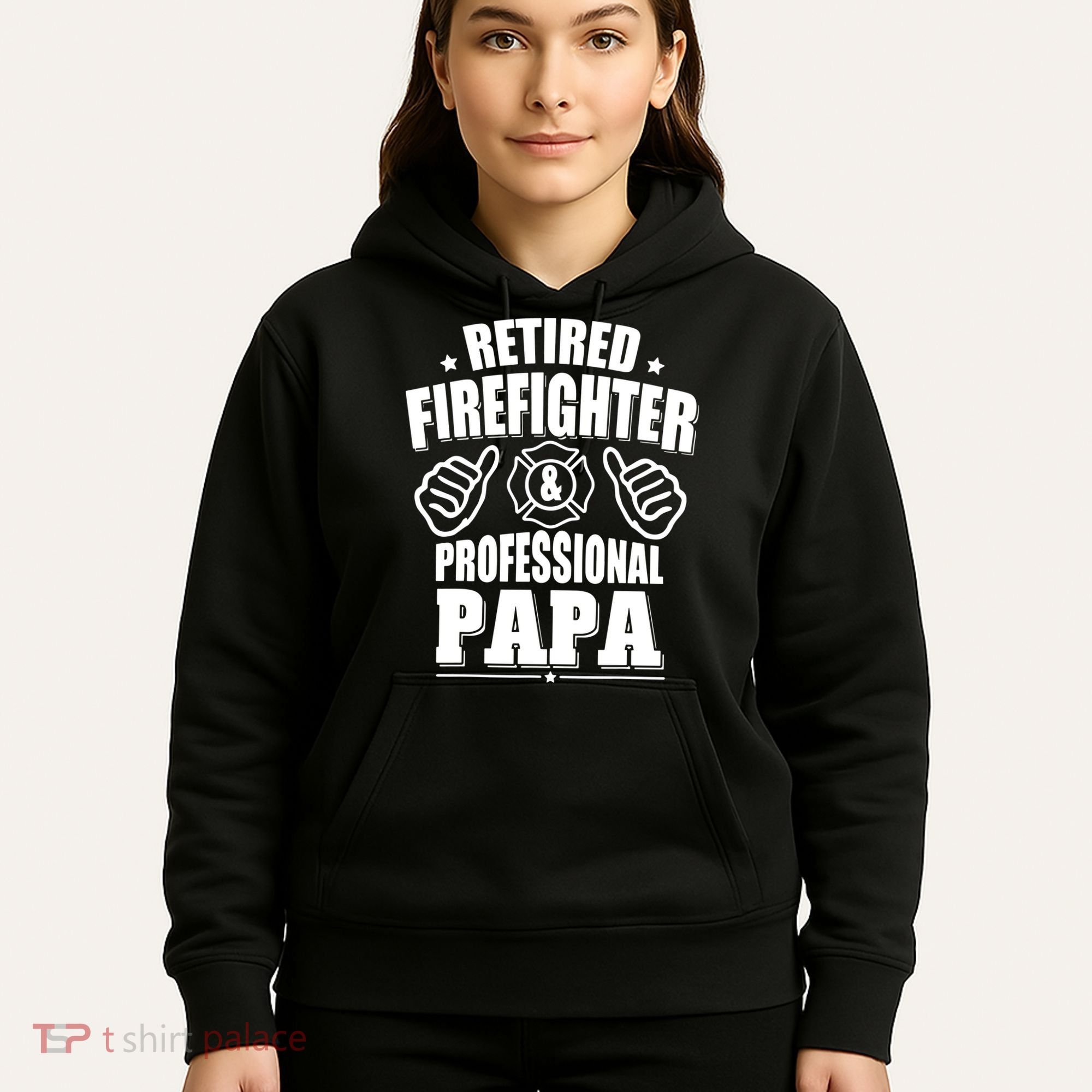 Mens Retired Firefighter & Papa Retirement Gift Hoodie