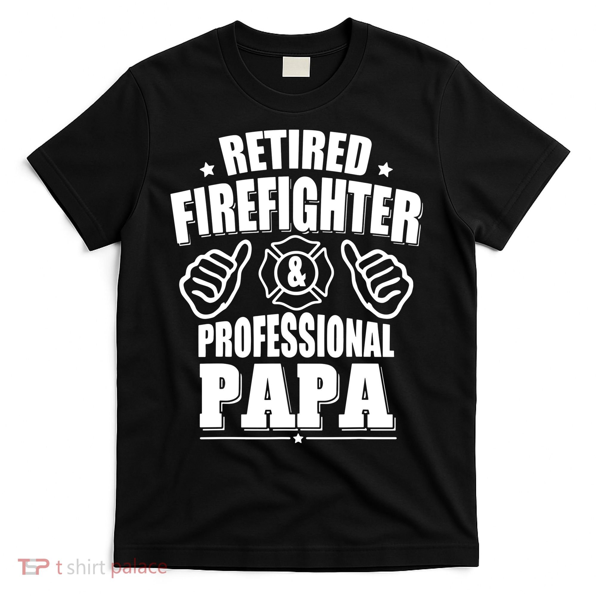 Mens Retired Firefighter & Papa Retirement Gift T-Shirt