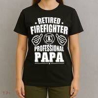 Mens Retired Firefighter & Papa Retirement Gift T-Shirt thumb 4