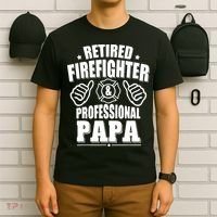 Mens Retired Firefighter & Papa Retirement Gift T-Shirt thumb 6