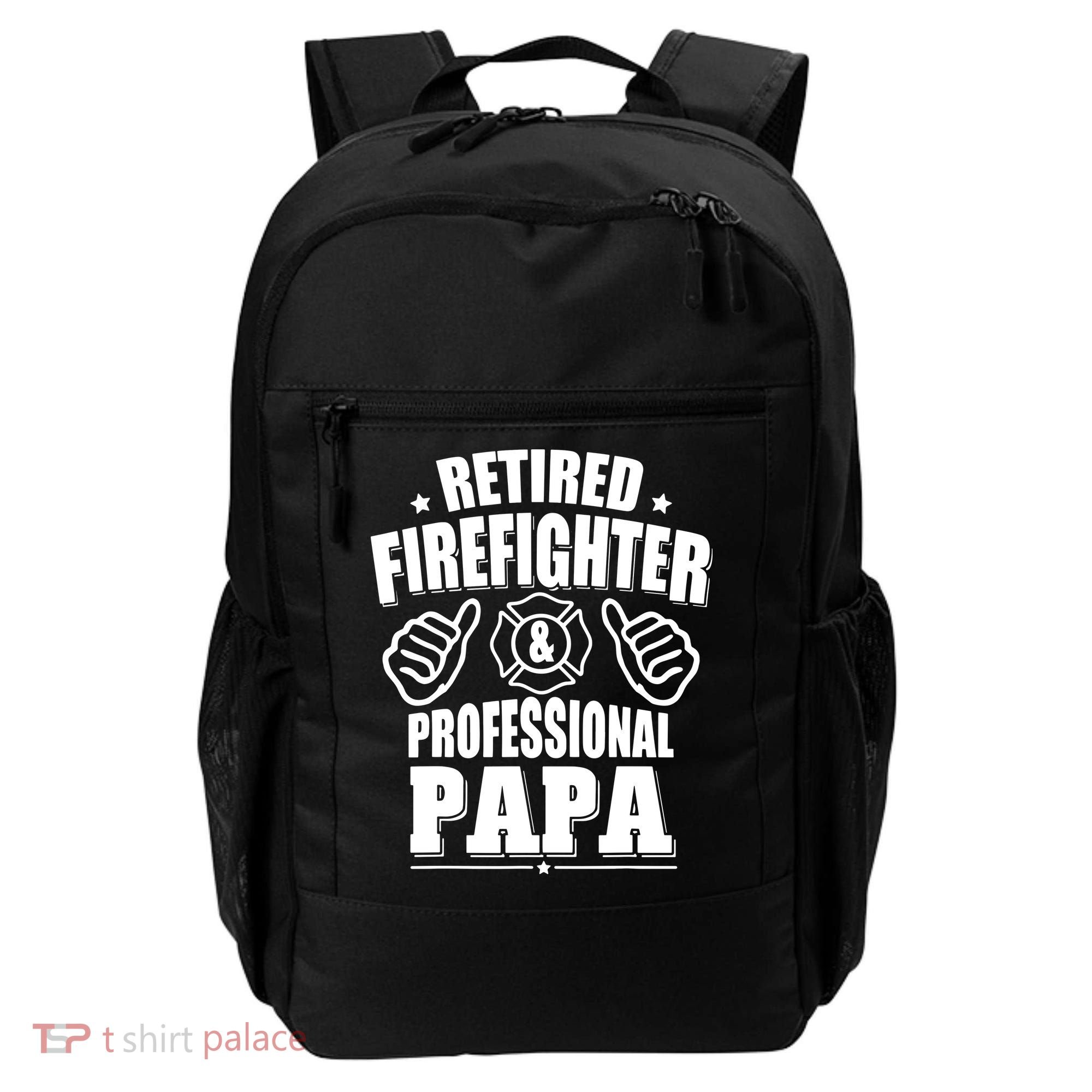 Mens Retired Firefighter & Papa Retirement Gift Backpack