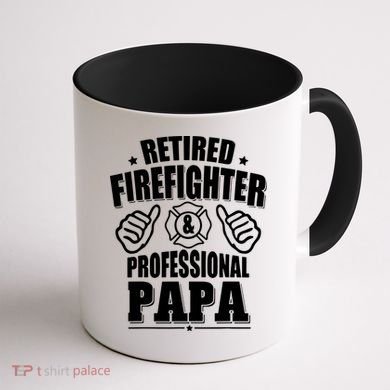 Mens Retired Firefighter & Papa Retirement Gift Coffee Mug back