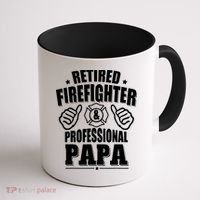 Mens Retired Firefighter & Papa Retirement Gift Coffee Mug thumb 1