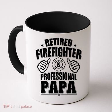 Mens Retired Firefighter & Papa Retirement Gift Coffee Mug