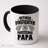 Mens Retired Firefighter & Papa Retirement Gift Coffee Mug thumb 0