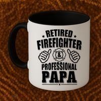 Mens Retired Firefighter & Papa Retirement Gift Coffee Mug thumb 2