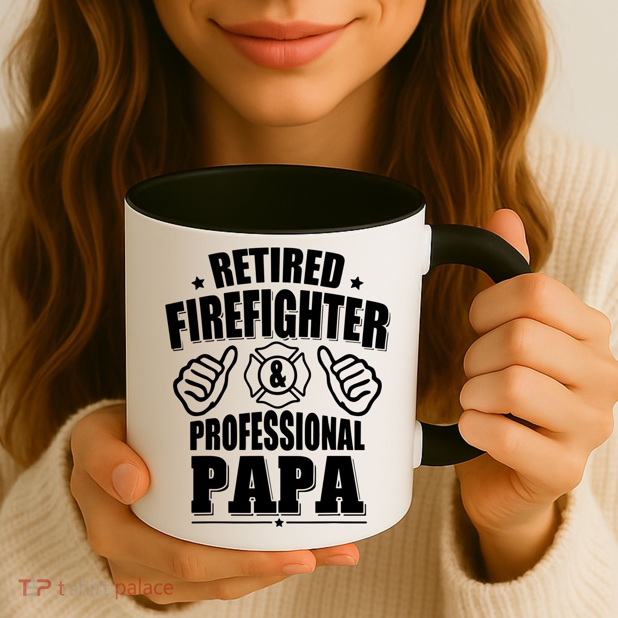 Mens Retired Firefighter & Papa Retirement Gift Coffee Mug