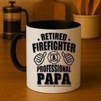 Mens Retired Firefighter & Papa Retirement Gift Coffee Mug thumb 4