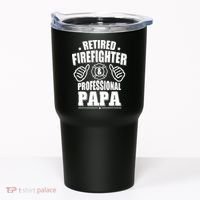 Mens Retired Firefighter & Papa Retirement Gift Tumbler thumb 0