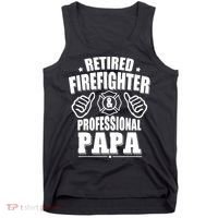 Mens Retired Firefighter & Papa Retirement Gift Tank Top thumb 0