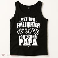 Mens Retired Firefighter & Papa Retirement Gift Tank Top thumb 2