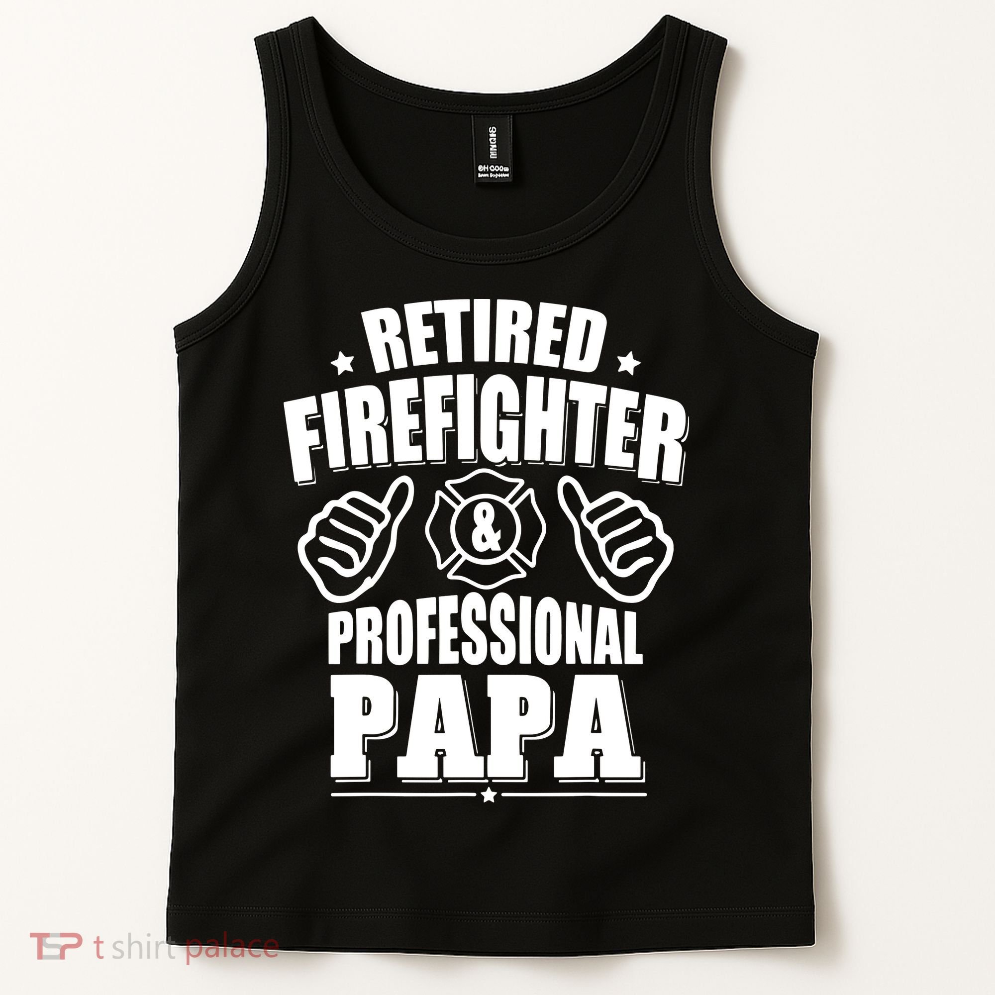 Mens Retired Firefighter & Papa Retirement Gift Tank Top