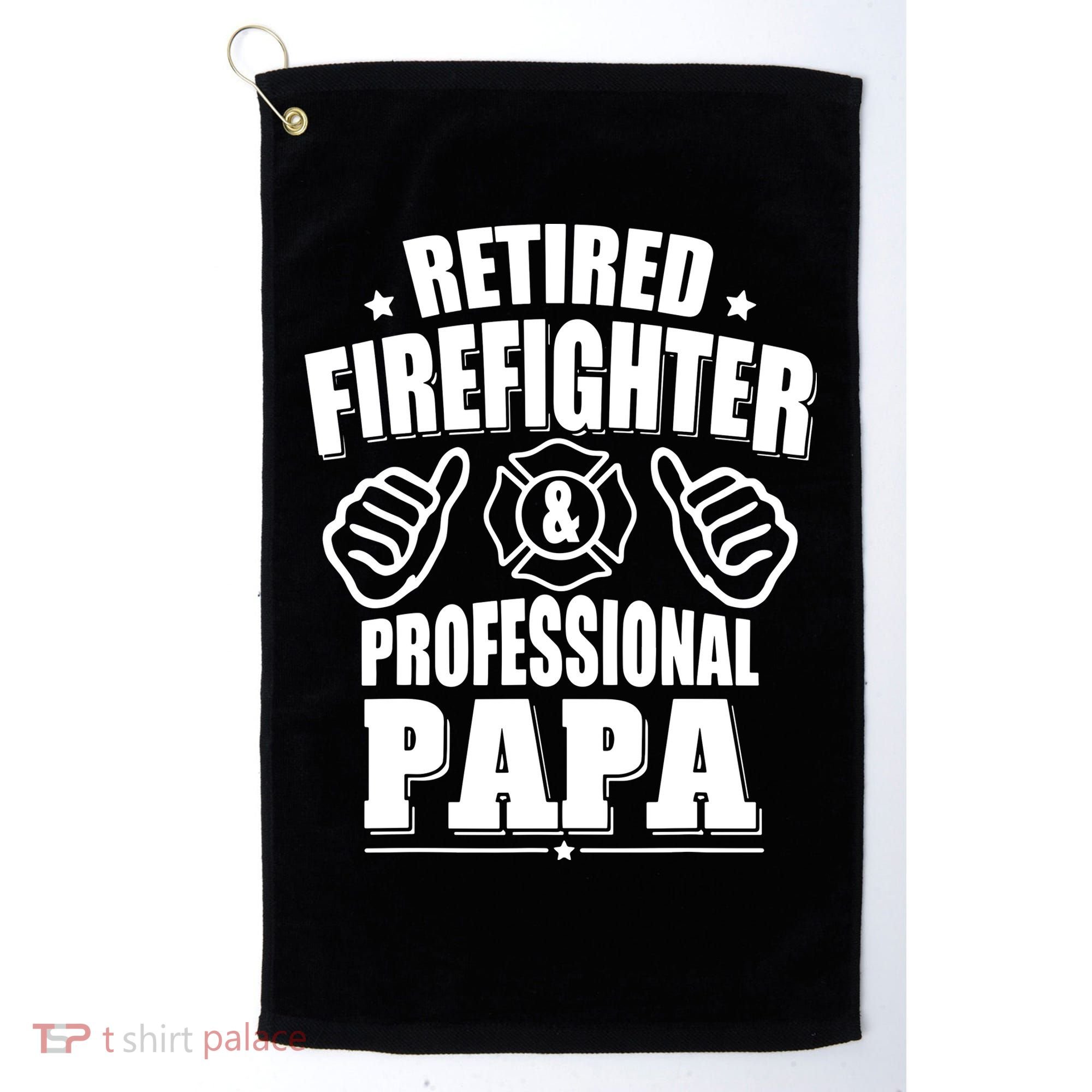 Mens Retired Firefighter & Papa Retirement Gift Golf Towel