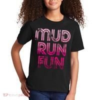 Mud Run Fun Mudder PINK Trail Running And Mudding Kids T-Shirt thumb 2