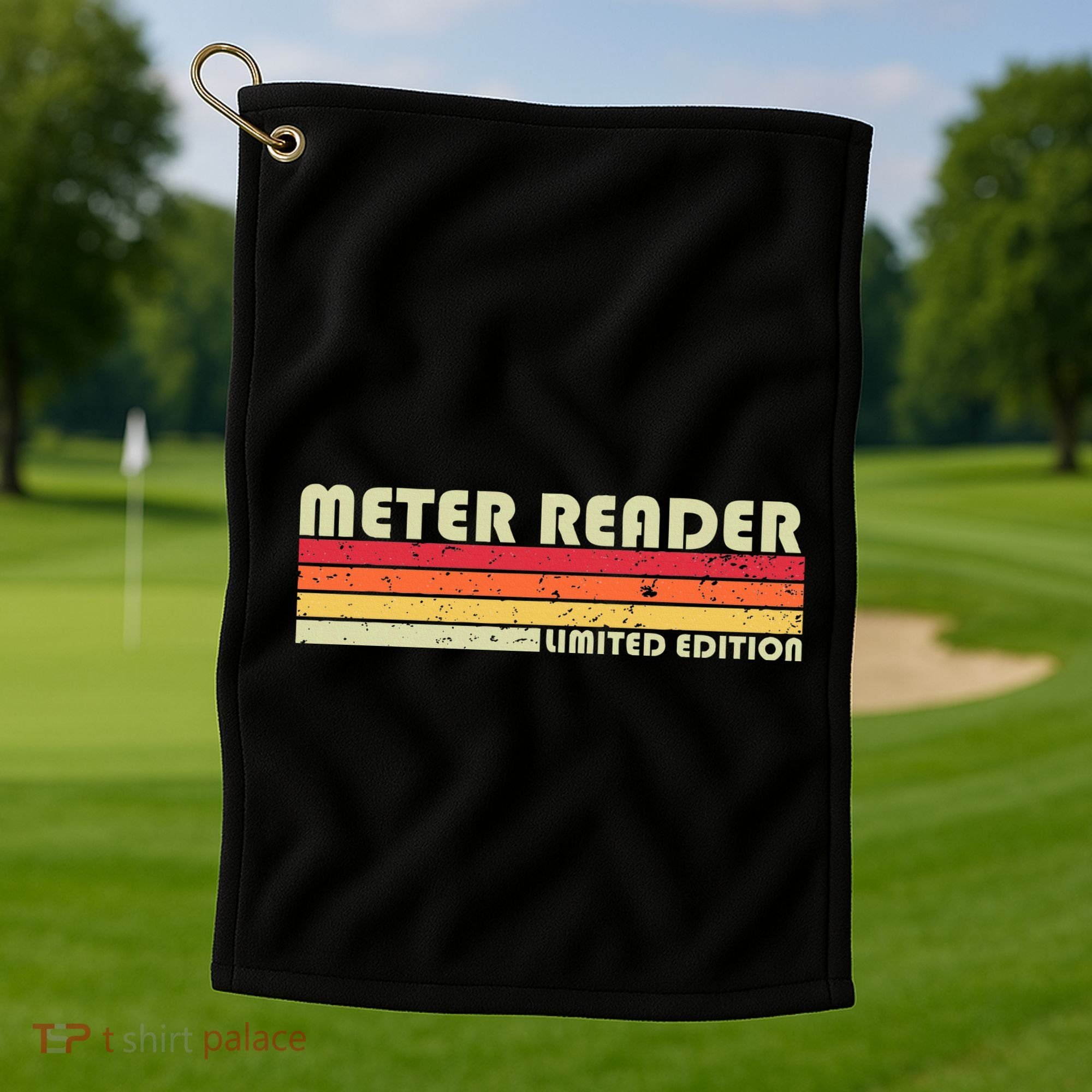 Meter Reader Funny Job Title Profession Birthday Worker Idea Golf Towel