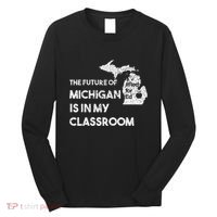 Mi Red For Ed Education Michigan Teacher Walkout Long Sleeve Shirt thumb 0