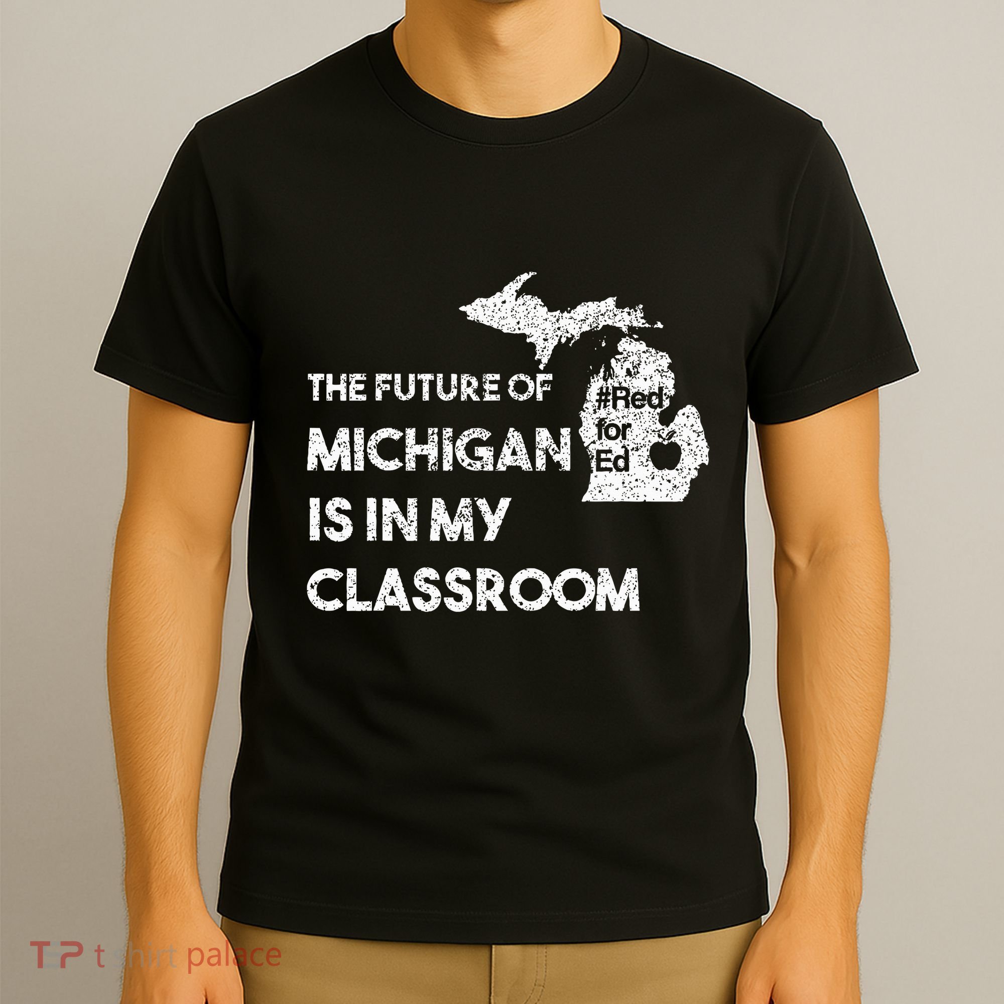 Mi Red For Ed Education Michigan Teacher Walkout T-Shirt