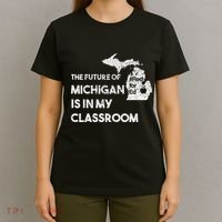 Mi Red For Ed Education Michigan Teacher Walkout T-Shirt thumb 4