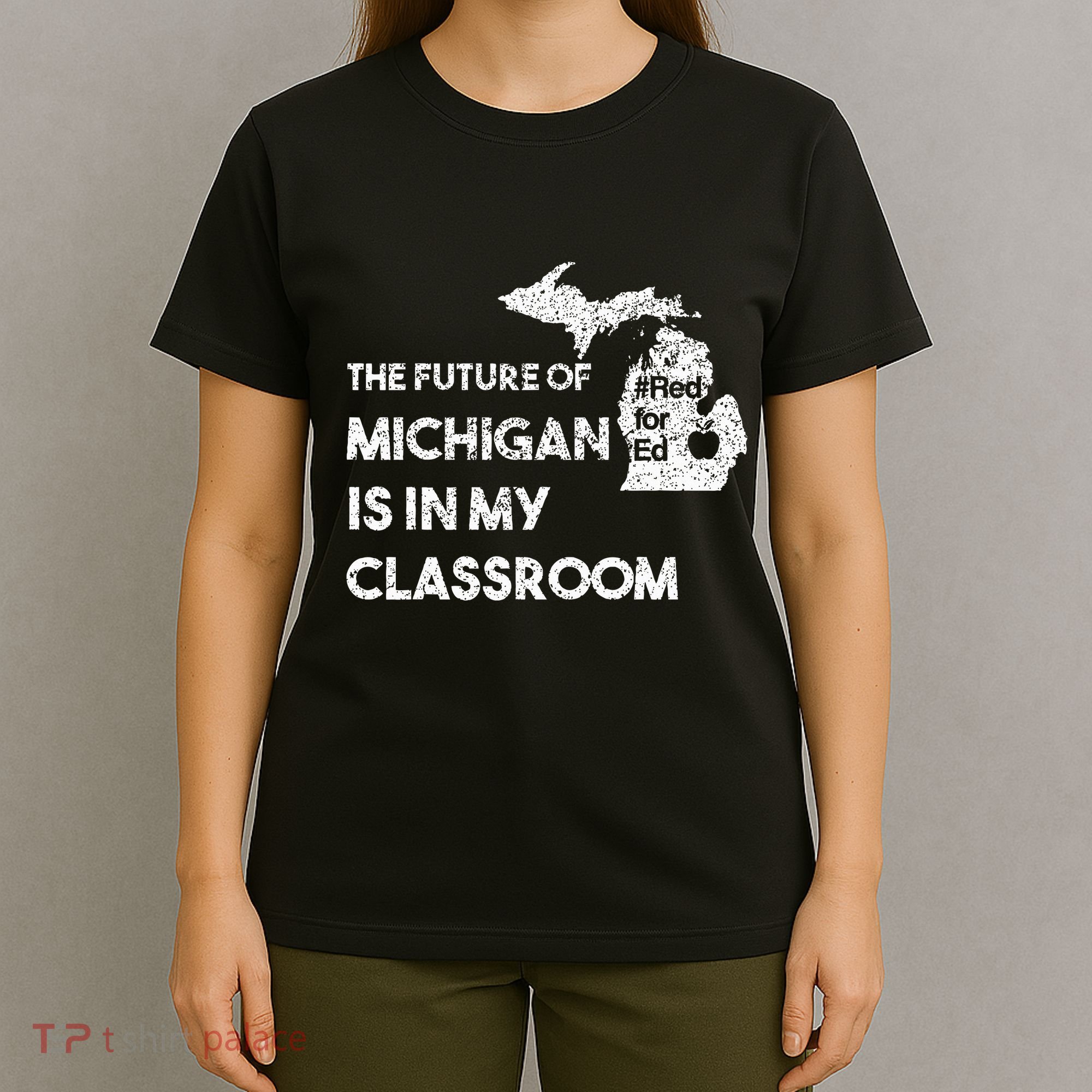 Mi Red For Ed Education Michigan Teacher Walkout T-Shirt