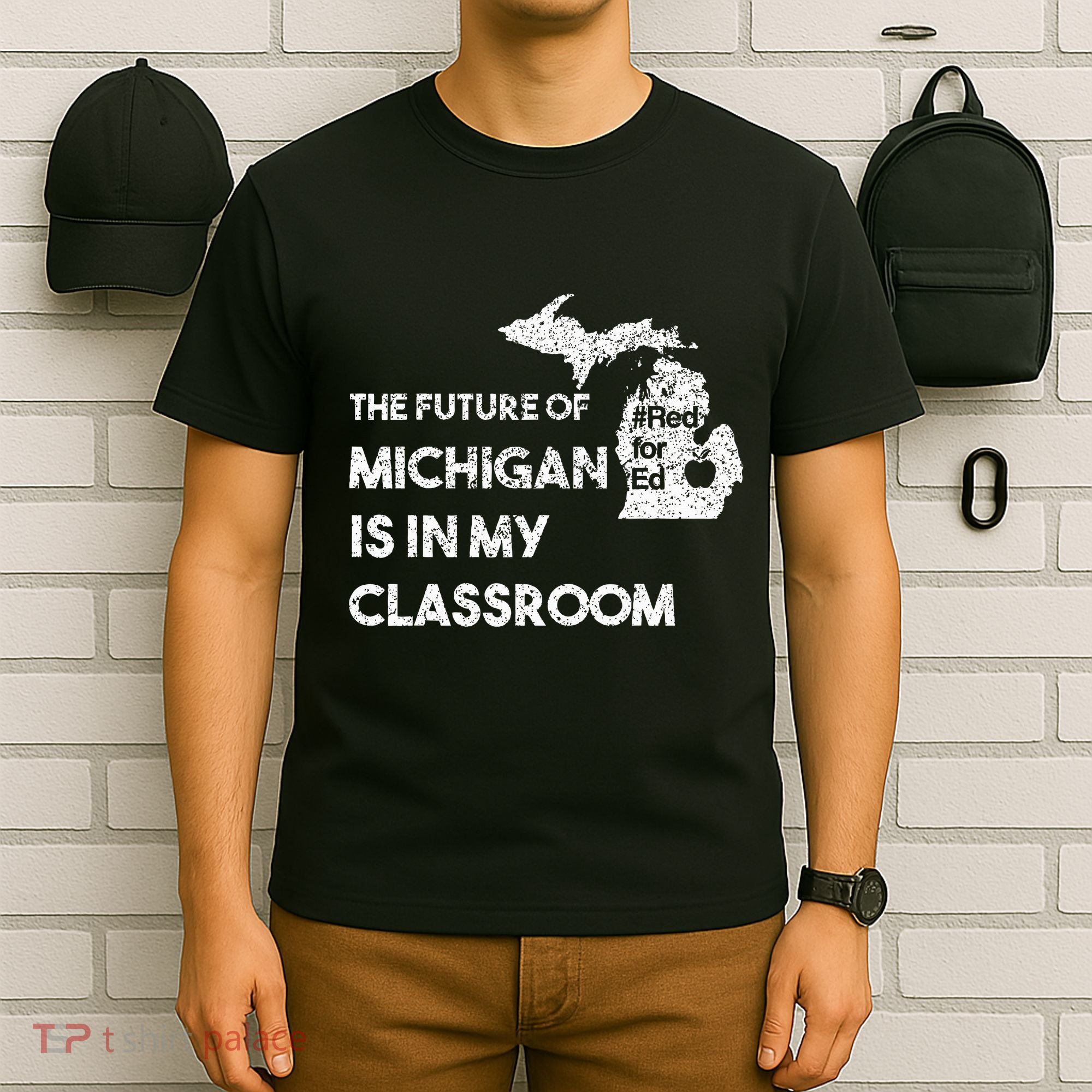 Mi Red For Ed Education Michigan Teacher Walkout T-Shirt