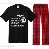 Mi Red For Ed Education Michigan Teacher Walkout Pajama Set thumb 0
