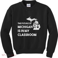 Mi Red For Ed Education Michigan Teacher Walkout Kids Sweatshirt thumb 0